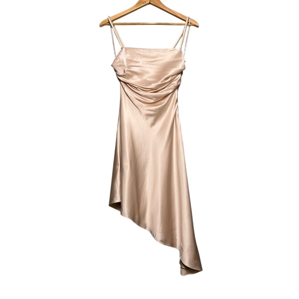 Et Ochs Gisella Silk Draped Mini Dress Sugar Cookie Pink Women’s Size 0 NWT - Picture 2 of 14